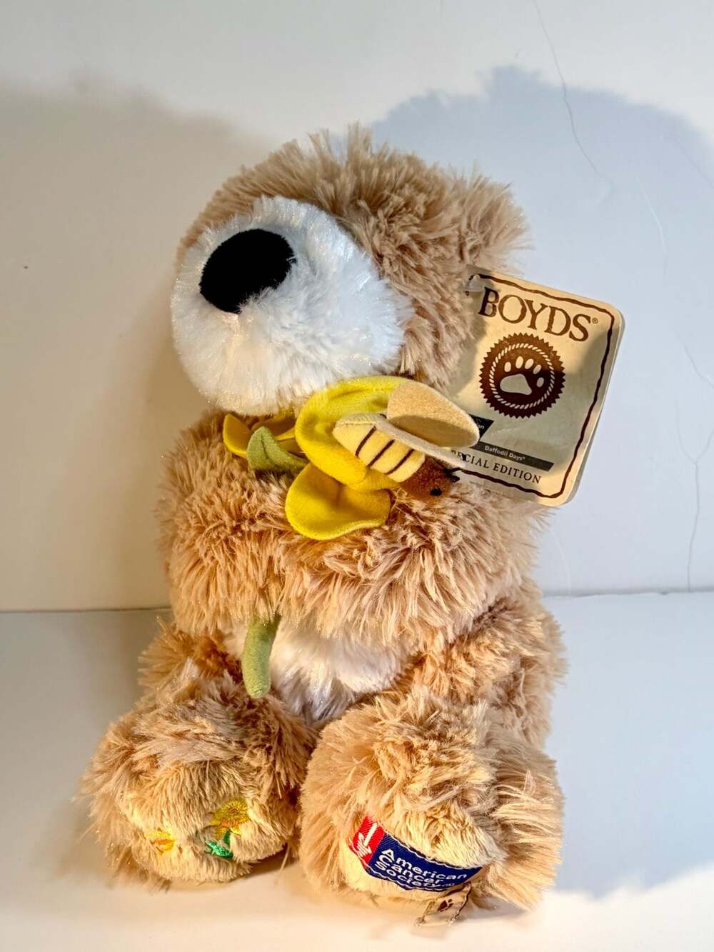 Boyds Bear Plush Bea R. Hope 8" American Cancer Society Daffodil Days 2008 Speci